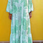 Ženska ljetna ležerna haljina s printom zvonastih rukava s V-izrezom